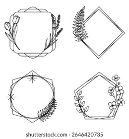 Elegant and Bold Leafy Vintage Decorative Floral Frames Vector Collection
