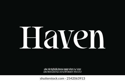 Elegant bold serif display font vector