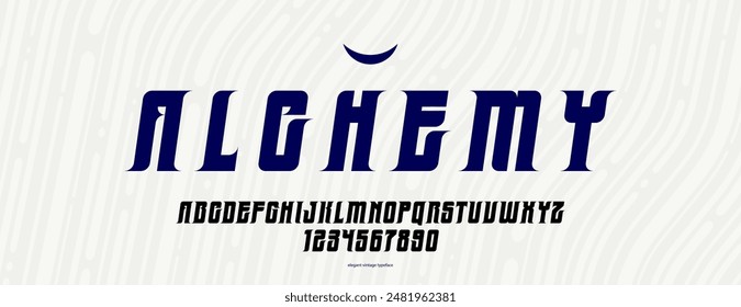 Elegant but bold and strong font for logo creation, vector luxury elegant vintage serif typeface for emblems and slogans, classic style serif old typography alphabet, italic version.
