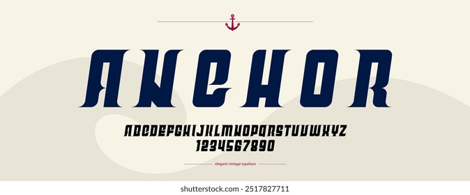 Fuente de Vector elegante pero audaz y fuerte para la creación de logotipos, letra de serif vintage elegante de lujo en cursiva para emblemas y lemas, alfabeto de tipografía antigua serif de estilo clásico.