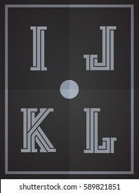 Elegant, bold and stylish vectorgraphic alphabet / I, J, K, L