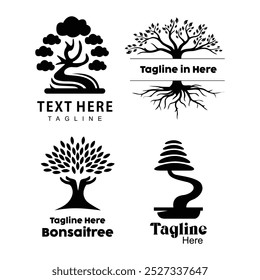 Elegant Bonsai Vector Illustration, Experience the beauty and tranquility of this elegant bonsai vector
