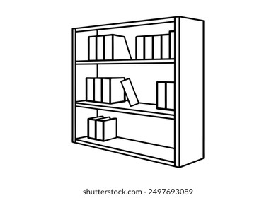 Elegant Book Shelf Vector Art for Modern Interiors