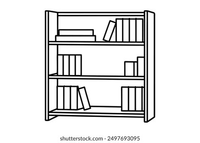 Arte vectorial elegante del estante del libro para los Interiores modernos