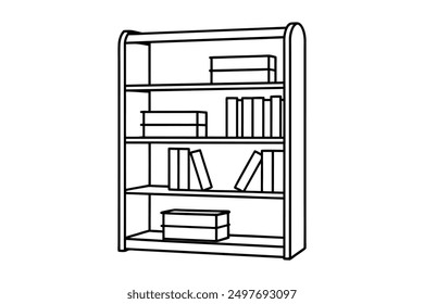 Elegant Book Shelf Vector Art for Modern Interiors