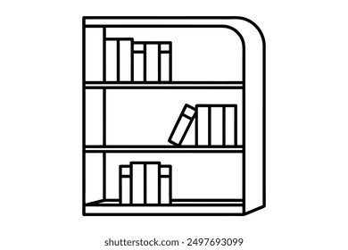 Elegant Book Shelf Vector Art for Modern Interiors