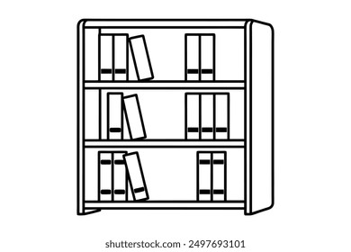 Elegant Book Shelf Vector Art for Modern Interiors