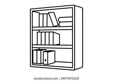 Elegant Book Shelf Vector Art for Modern Interiors