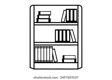Arte vectorial elegante del estante del libro para los Interiores modernos