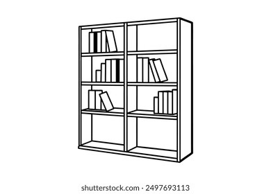 Arte vectorial elegante del estante del libro para los Interiores modernos