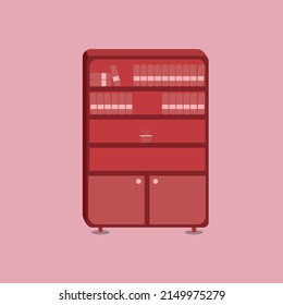 Elegante biblioteca, ilustración vectorial de diseño plano. 