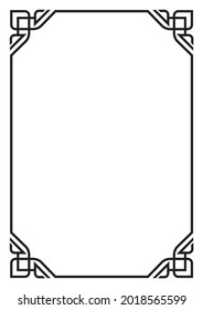 Das elegante Grenzdesign durch die Priorisierung der Eckdekoration aus schwarzen Linien kann für A4-Papierrahmen-Seiten verwendet werden.