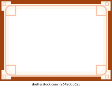 Elegant border frame with a brown background, peach inner edges, and decorative corners. Ideal for certificates, diplomas, awards, or formal documents needing a classic look.
