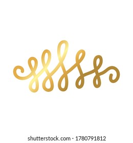 elegant border frame calligraphic decoration golden gradient style icon vector illustration design