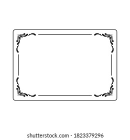 Elegant border frame with filigree corner details in vector