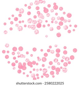 Elegant Border. Pink Glittery Element. Handdrawn 