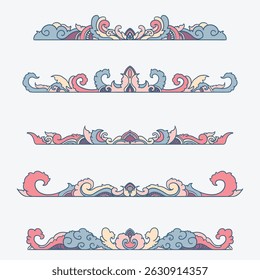 Elegant Borders with Wave and Floral Motifs
