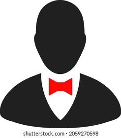 Elegantes Boss-Vektorsymbol. Eine flache Abbildung des eleganten Boss-Symbols auf weißem Hintergrund.