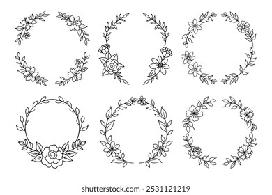 Elegant Botanic ornaments frame,Floral Natural Greenery Designs