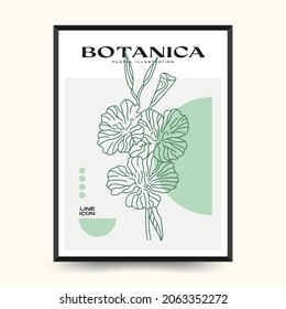 Elegant Botanical abstract wall arts. Floral vector poster collection.