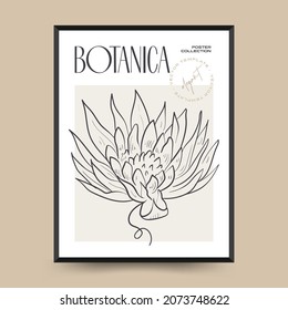 Elegant Botanical abstract wall arts. Floral vector poster collection.