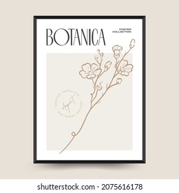 Elegant Botanical abstract wall arts. Floral vector poster collection.