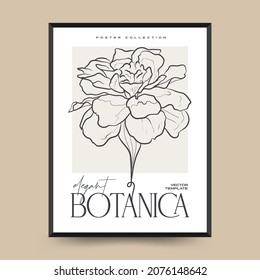 Elegant Botanical abstract wall arts. Floral vector poster collection.