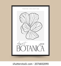 Elegant Botanical abstract wall arts. Floral vector poster collection.