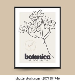 Elegant Botanical abstract wall arts. Floral vector poster collection.