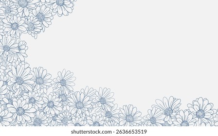 Elegant botanical background with minimalist wildflowers , perfect for wall decor or wedding invitations.