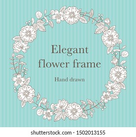 elegant Botanical frame hand drawn