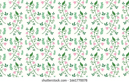 Elegant Botanical leaf, with simple flower pattern background design.