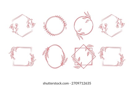 Elegant Botanical Line Art Frames Collection