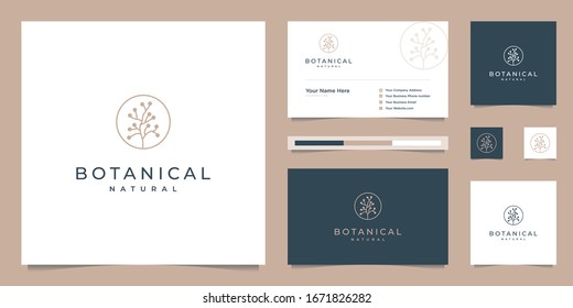 emblema elegante de diseño botánico, símbolo de belleza, salud y naturaleza