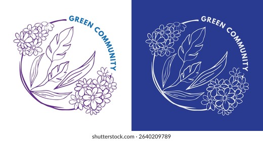 Elegant botanical logo design with leaf ornament for natural brand identity