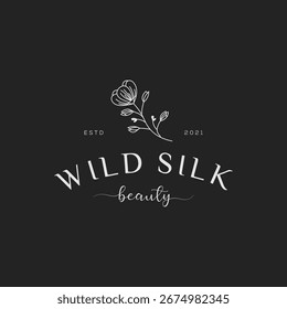 Elegant botanical logo design with leaf illustration and text