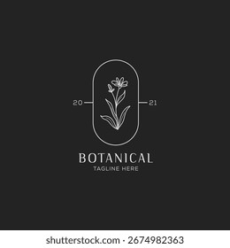 Elegant botanical logo design with leaf illustration and text
