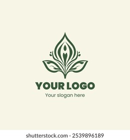 "Elegant Botanical Logo Featuring Leaf Motifs and Natural Essence"


