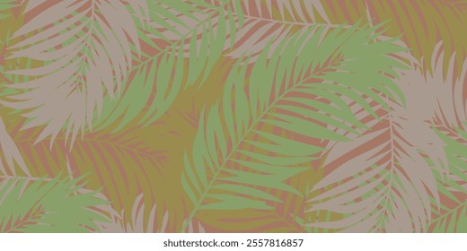 Elegant botanical pattern featuring vibrant tropical leaves, ideal for backgrounds, wallpapers, and nature-inspired designs