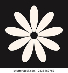 Elegant botanical symbol featuring abstract petal forms and clean edges. A minimal floral design suitable for spring and eco-inspired themes.