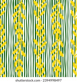 Elegant botanical wallpaper featuring a seamless pattern of leaves and blossoms. ideal for spring and summer fashion, textile designs, and decorative arts