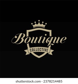 Elegant Boutique Business Logo Design Concept Vector Template. Luxury Fashion Logo Template