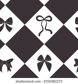 Elegantes Bogen- und Diamantmuster. Nahtloses Muster in Schwarz und Weiß. Monochrome Ornamente. 