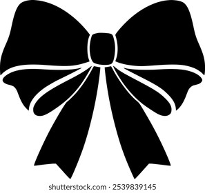 Elegant Bow Silhouette Icon Vector