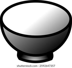 Elegant bowl icon featuring bold lines and smooth shading. Suitable for Asian cuisine branding, digital menus, and culinary-themed designs.