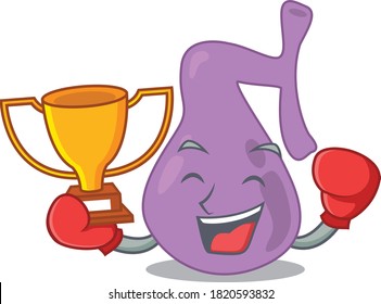 An elegant boxing winner of gall bladder caricature design concept