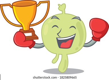 An elegant boxing winner of lymph node caricature design concept
