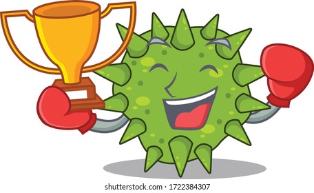 An elegant boxing winner of vibrio cholerae mascot design style