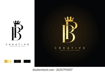 Elegant BP Monogram with Crown for Luxury Branding