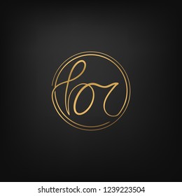 ​Simple elegant 'br' lettering logo. Vector image.